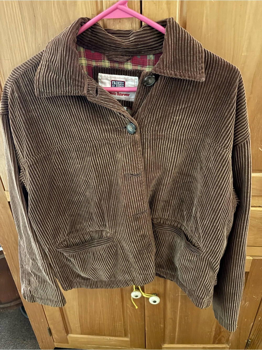 Faded Glory Brown Corduroy Button-Up Jacket